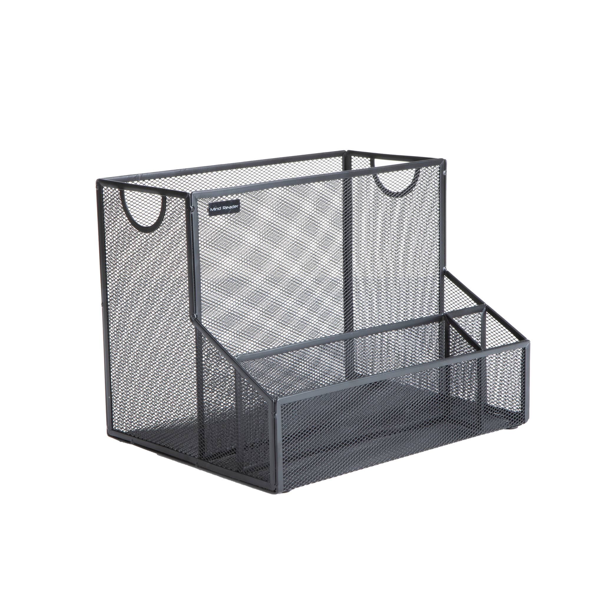 Mind Reader Large Black Metal File Organizer Basket